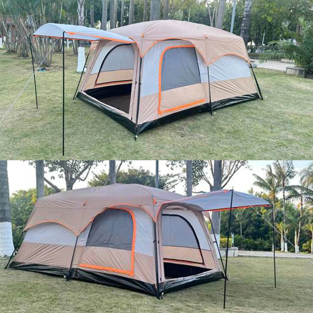 New Camping Tent Outdoor 2-4 Person/3-4 Person Family Tent Waterproof Windproof One Bedroom Sunshade Tent Outdoor Backpacking Equipment Solmar