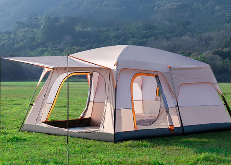 New Camping Tent Outdoor 2-4 Person/3-4 Person Family Tent Waterproof Windproof One Bedroom Sunshade Tent Outdoor Backpacking Equipment Solmar