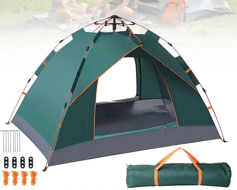 2 Person Camping Tent Quick Setup Pop Up Tent Waterproof Instant Tent UV Protection Outdoor Tent Double Layer Foldable Lightweight Outdoor Dome Tent For Picnic Fishing Camping Solmar