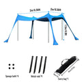 2M/3M Outdoor Beach Tent Portable Camping Sun Shelter One-Piece Beach Canopy Sun Protection UPF50+ Ultra Light Wind Resistant Solmar