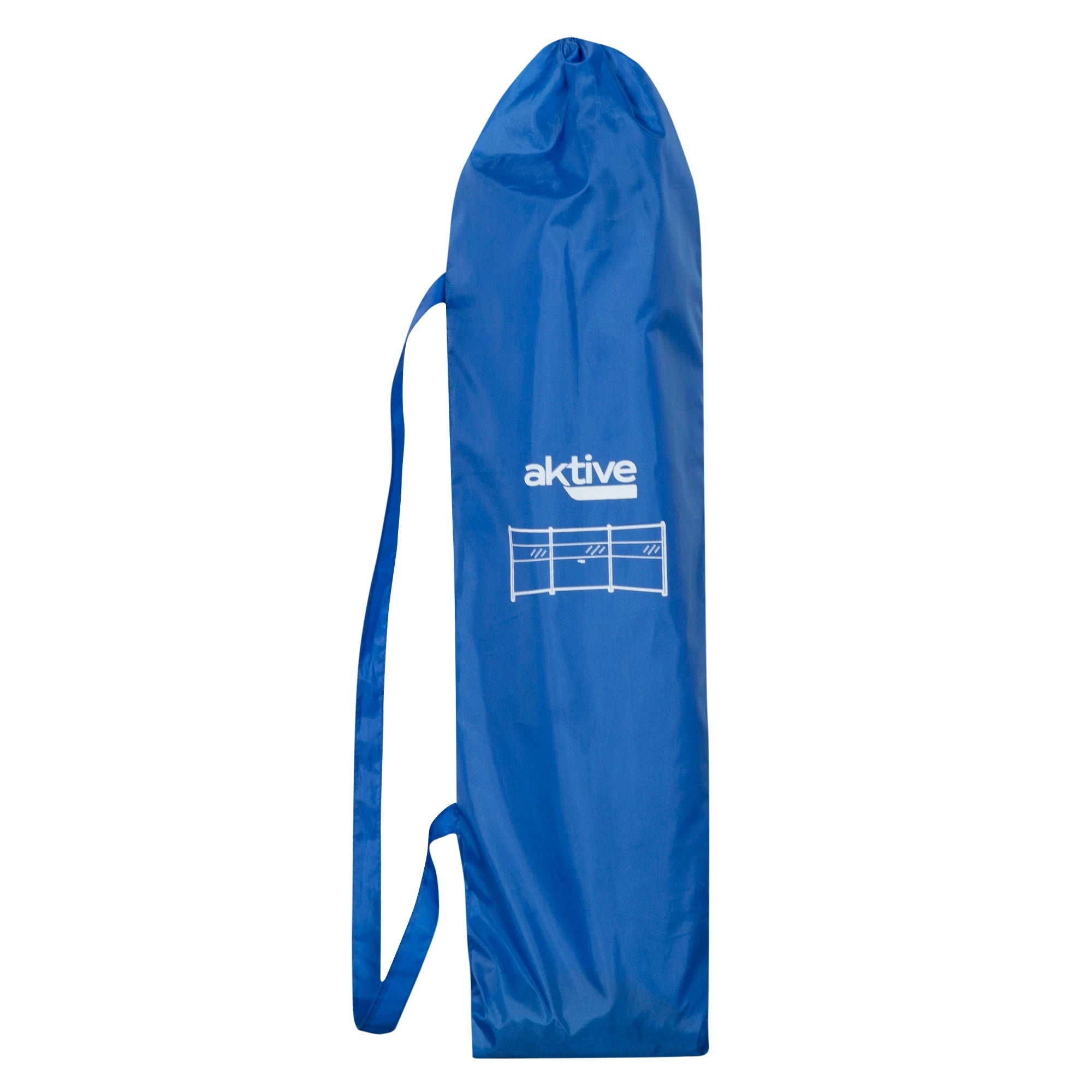 Aktive 440x130 cm Blue Color PVC Panoramic Window Polyester Fabric Steel Frame 4 Rods Carrying Cover With Handle Foldable Beach Windbreaker Solmar