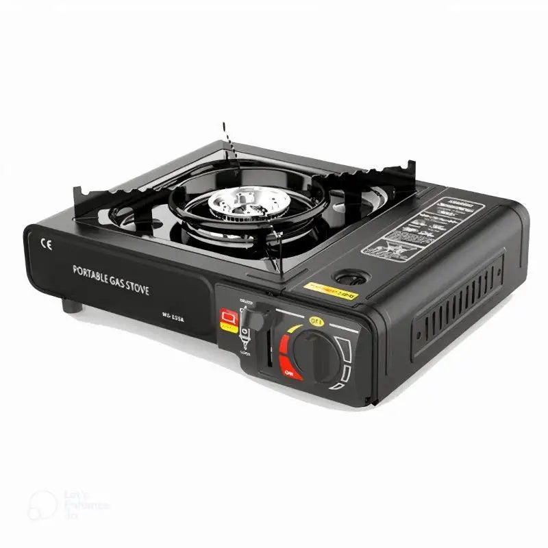 Portable Butane Stove for Camping, Linea HD L-CG528, with Metal Construction, Locking Cartridge System, and Flame Control, Includes Hard Case, Ideal for Outdoor Cooking and Emergencies, Compatible with Standard Butane Cartrid Solmar
