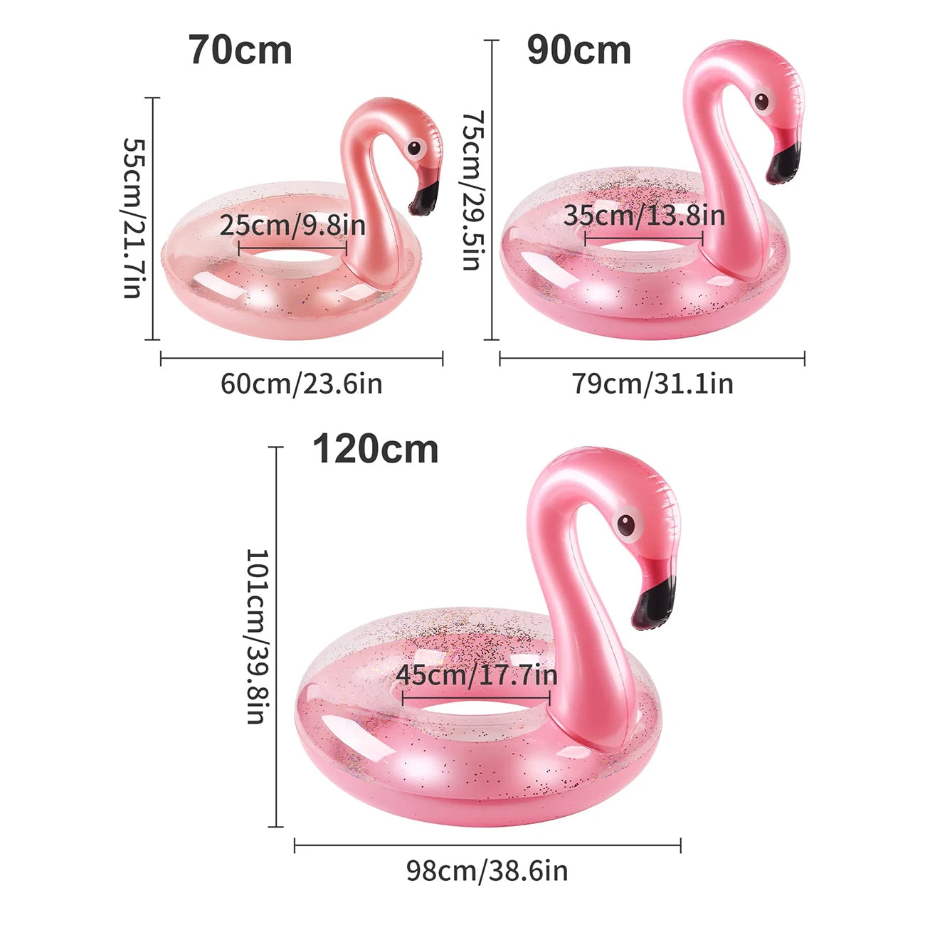 Flamingo Pool Float - Fun Beach Floaties, Inflatable Swimming Pool Tubes Party Toys Summer Pool Raft Lounger for Adults & Kids Solmar