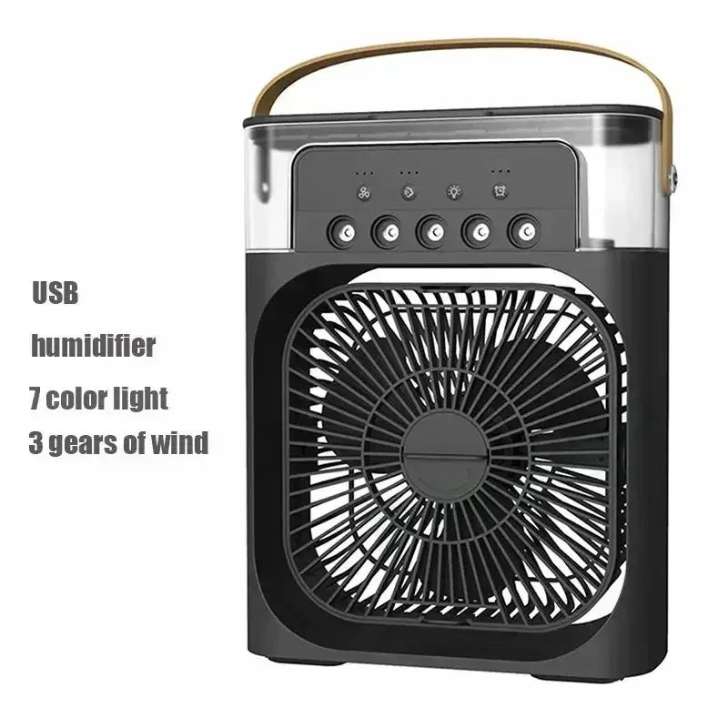 New 3 In 1 Fan AIr Conditioner Household Small Air Cooler LED Night Light Portable Humidifier Air Adjustment Fan Office Home Fan Solmar