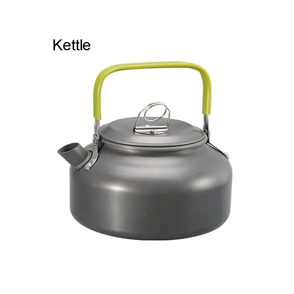 Outdoor camping cookware set aluminum non stick pot portable outdoor tableware cookware cooking pot bowl hiking BBQ picnic Solmar