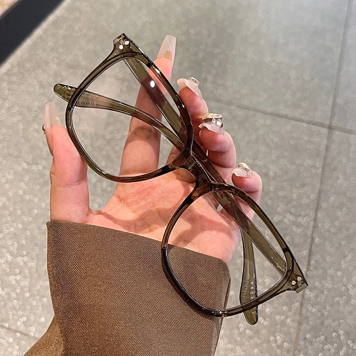 1Pc/3Pcs/4Pcs/5Pcs/6Pcs European and American Classic Popular Square Frame Glasses Set Men's and Women's Fashion Glasses Solmar