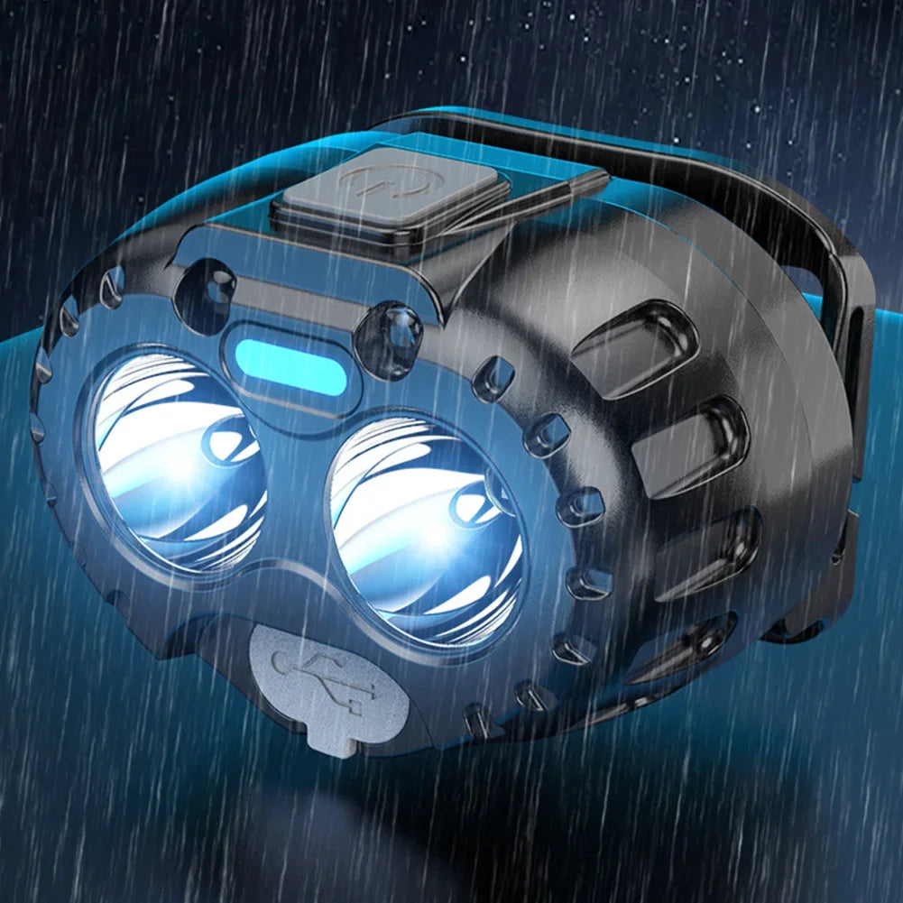 Powerful LED Headlamp IPX4 Waterproof Emergency Head Flashlight 250LM XPE LED Headlamp 500mAh for Outdoor Fishing Camping Hiking Solmar