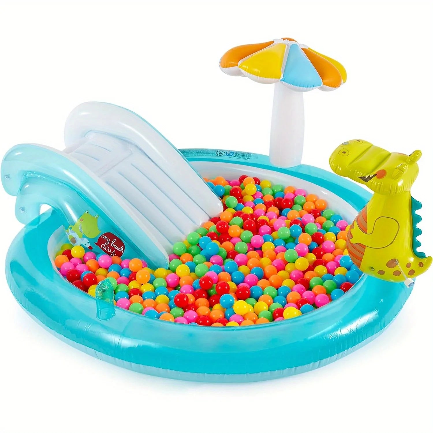 Children's paddling pool, crocodile inflatable pool with slide, crawling pool, fish fishing Solmar