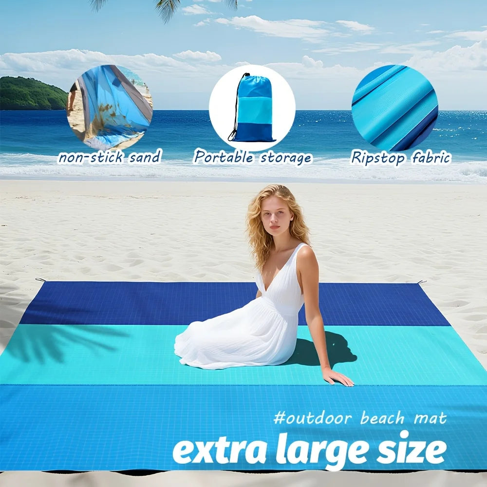 Portable Beach Towel No Sand Quick Drying Camping Mat Waterproof Oversized Beach Mat Travel Camping Picnic Solmar