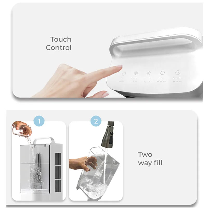 2026 Portable Air Conditioner Fan Smart Touch Control Timer Multi-Functional Air Cooler for Home Office Use Solmar