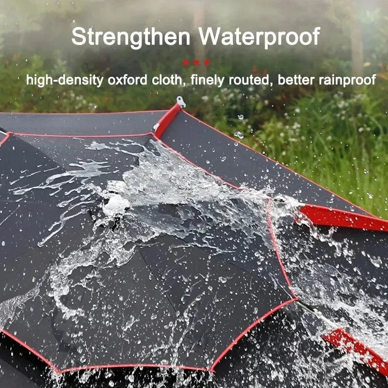 2.2M Double-Layer Fold Parasol Fishing Rod Fishing Umbrella Outdoor Camping Beach Parasol Windproof Umbrella Shade Fishing tools Solmar