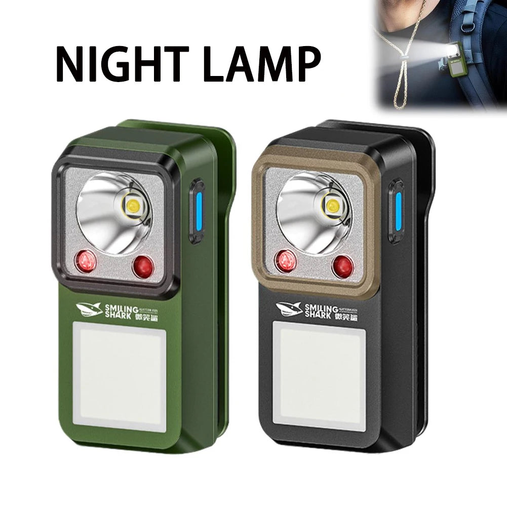 LED Magnetic Clamp Flashlight Work Emergenc Lamp Clip-on Rechargeable Outdoors Ultra-long-lasting Lighting Camping Hiking Light Solmar