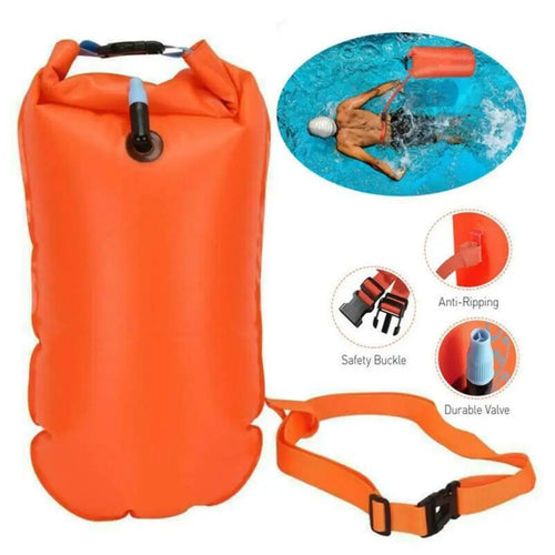 Inflatable Open Swimming Buoy Tow Lightweight Swimming Air Bag Storage With Waist Belt Water Sport Swimming Storage Float Tools Solmar
