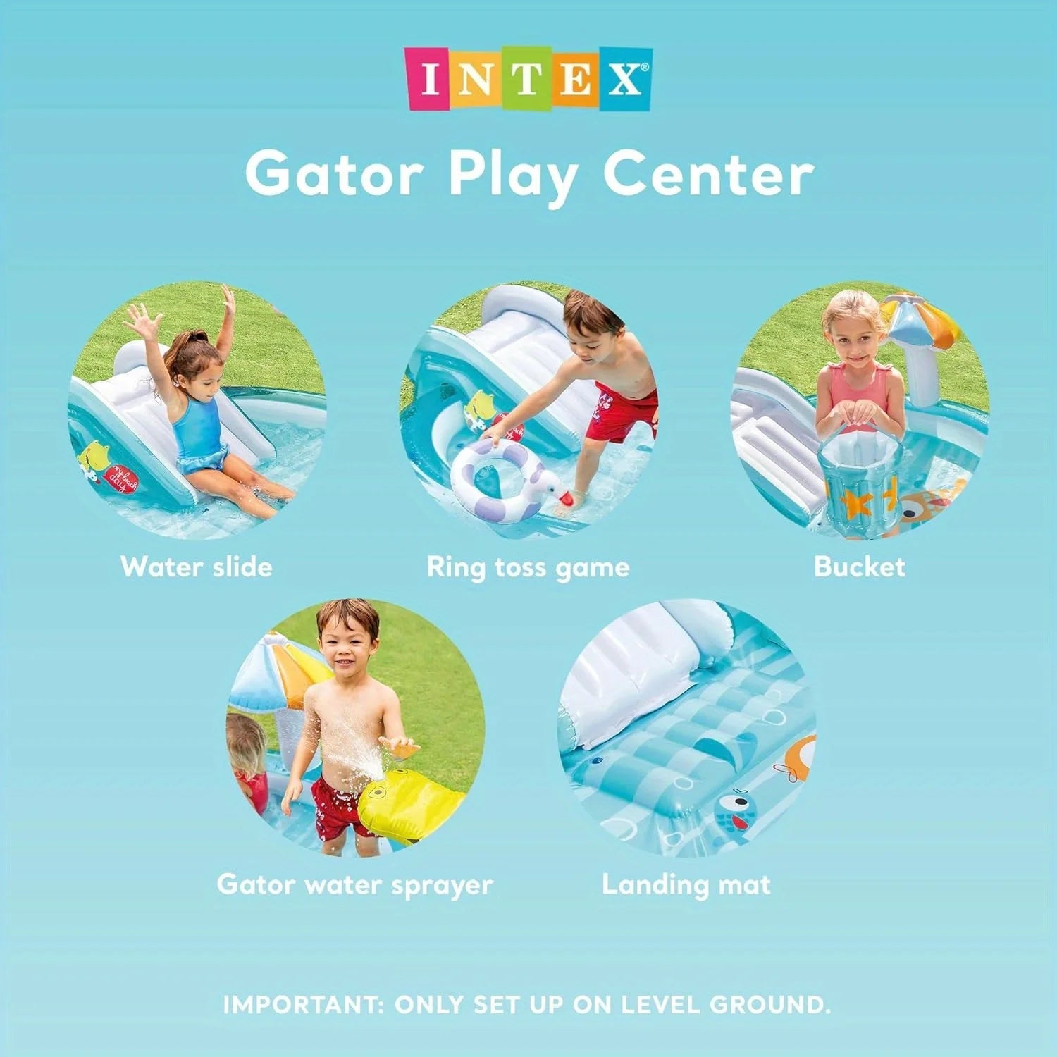 Children's paddling pool, crocodile inflatable pool with slide, crawling pool, fish fishing Solmar