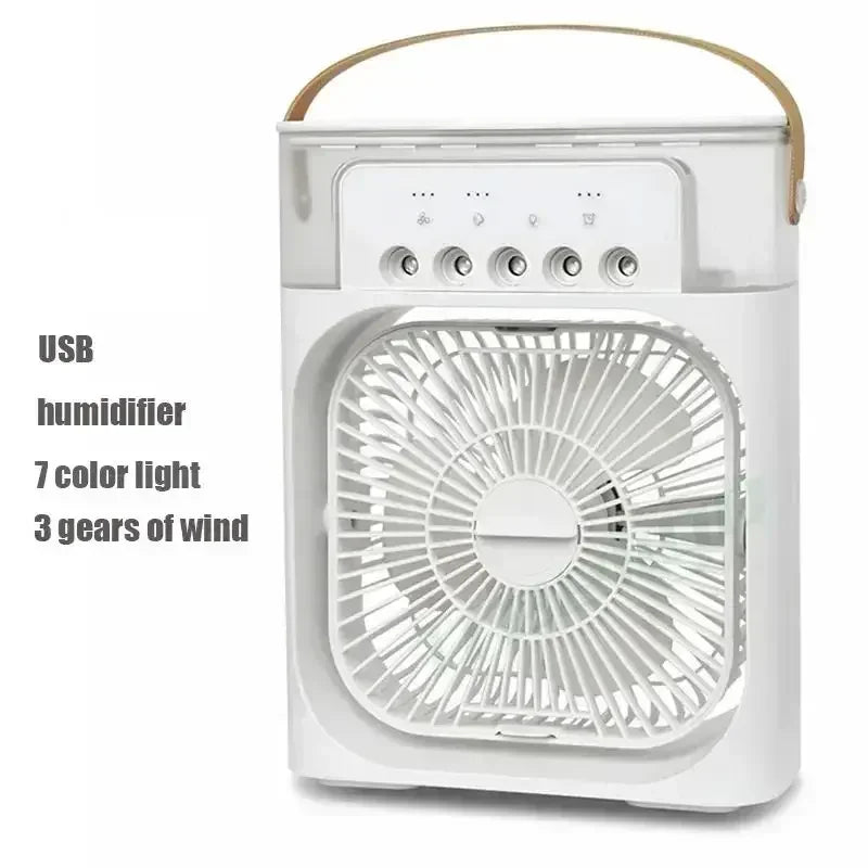 New 3 In 1 Fan AIr Conditioner Household Small Air Cooler LED Night Light Portable Humidifier Air Adjustment Fan Office Home Fan Solmar