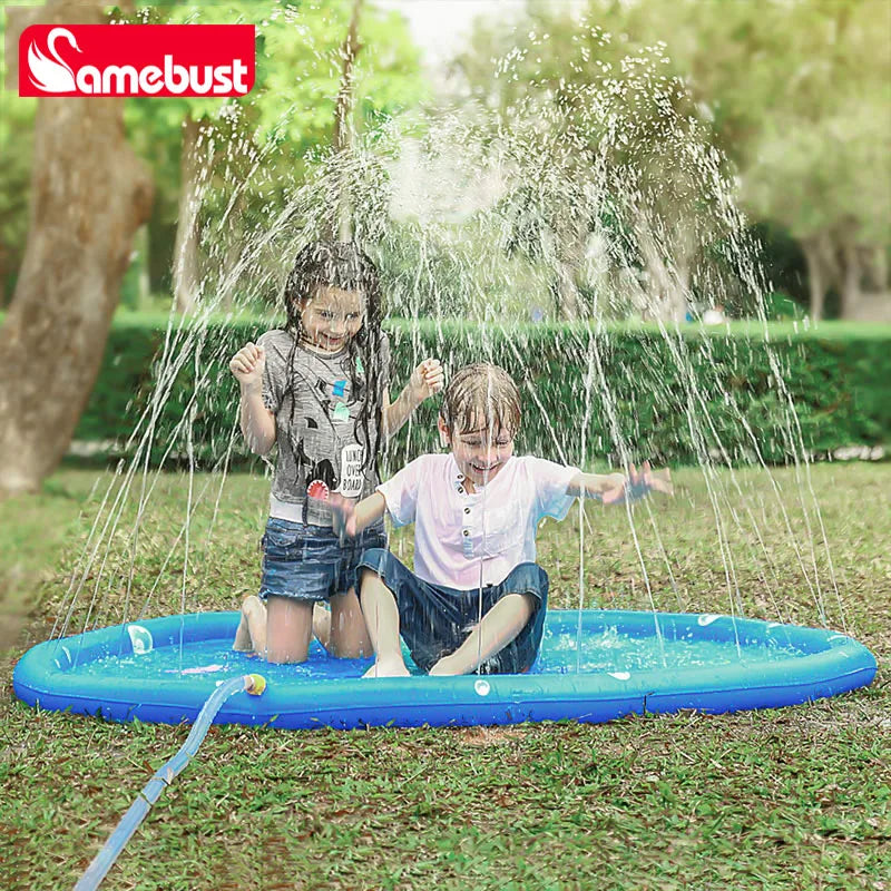 Children Play Spray Mat 100/170cm Beach Inflatable Water Sprinkler Pad Outdoor Game Toy Lawn Swimming Pool Mat Kids Toys Solmar