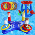 Inflatable Basketball Hoop Pool Floats Toy Set Floating Cross Ring Toss Toys for Kids Adults Swimming Pool Floating Toy Game Set Solmar