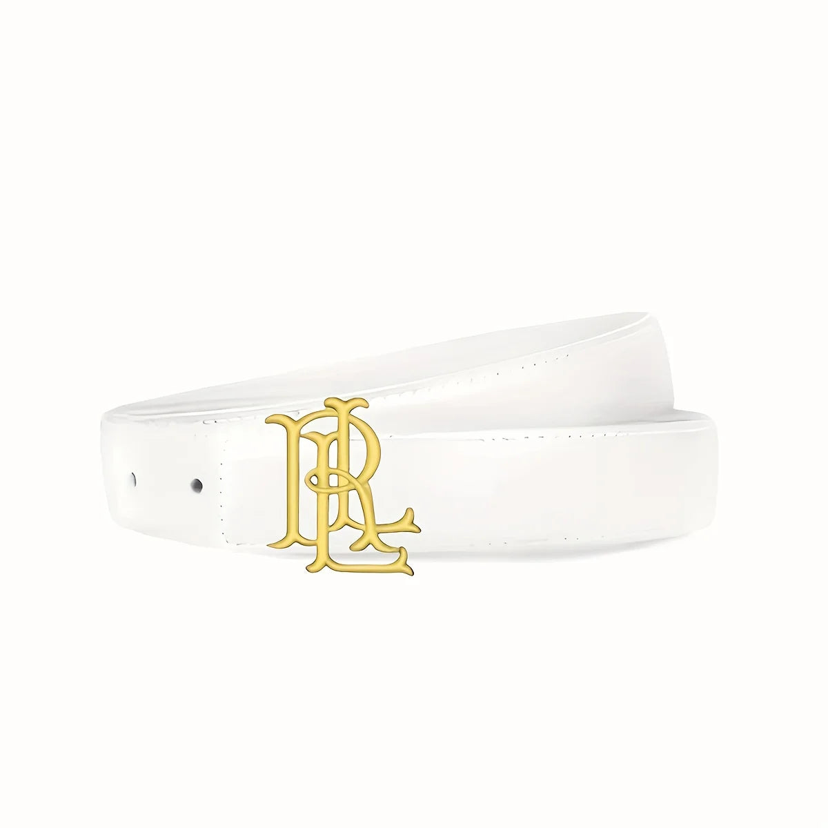 Women’s Elegant Gold Letter Belt - A luxurious brown-black belt with a gold buckle. Suitable for casual to formal outfits, an al Solmar