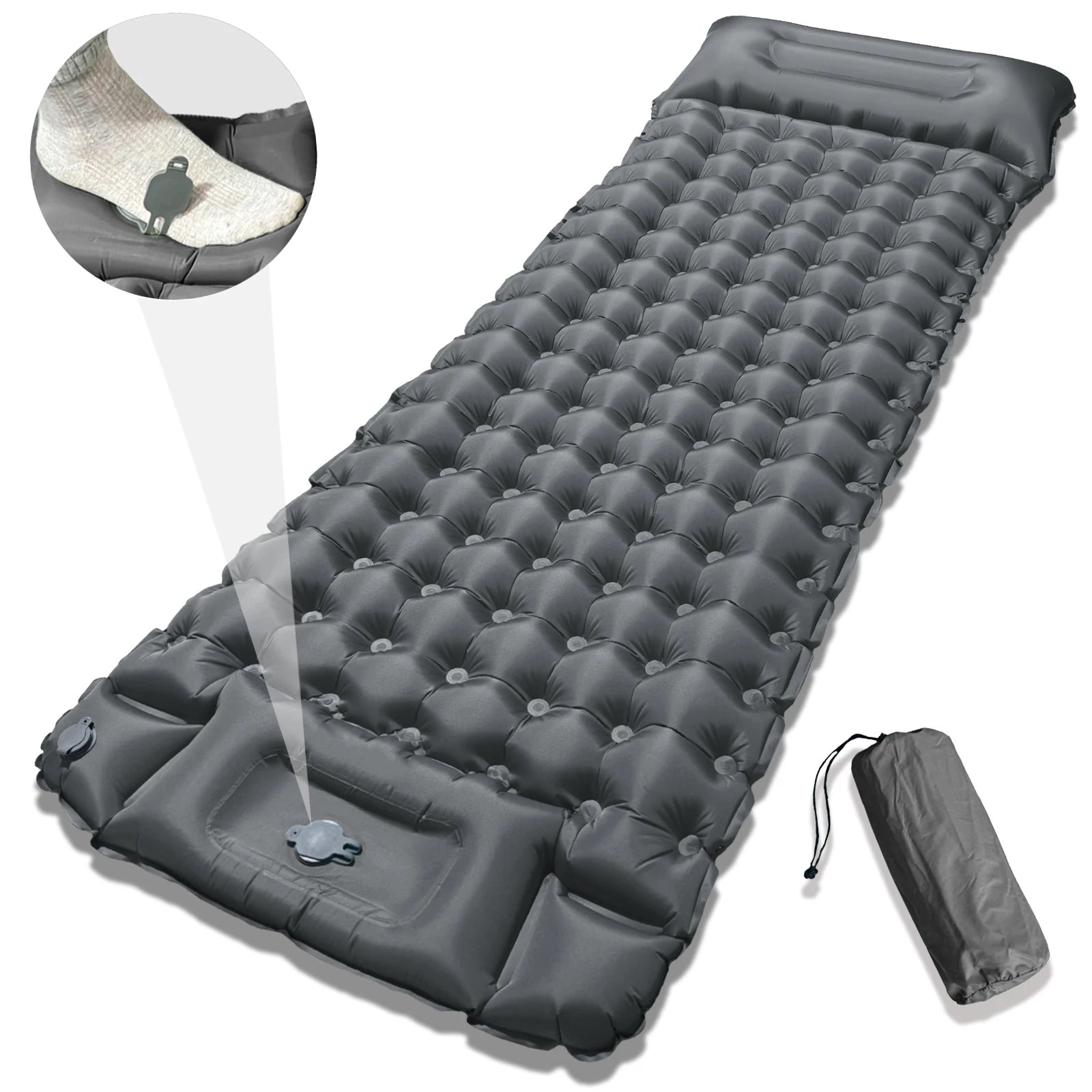 Cozy 10cm Thick Inflatable Mattress - Winter Insulated Camping Pad, Perfect Christmas Gift Idea for Family & Outdoor Adventures Solmar