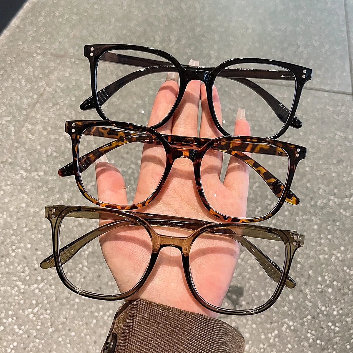 1Pc/3Pcs/4Pcs/5Pcs/6Pcs European and American Classic Popular Square Frame Glasses Set Men's and Women's Fashion Glasses Solmar