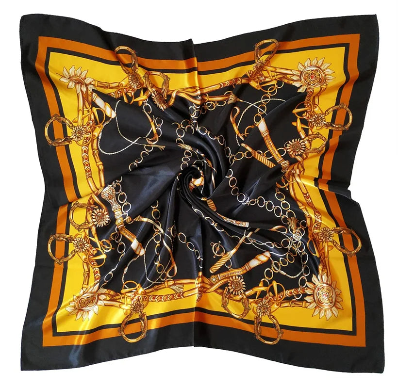 Silk Hair Scarf Scarftop Women Summer Satin Headscarf Foulard Bandana Cheveux Soft Neckerchief Hijab For Ladies Solmar