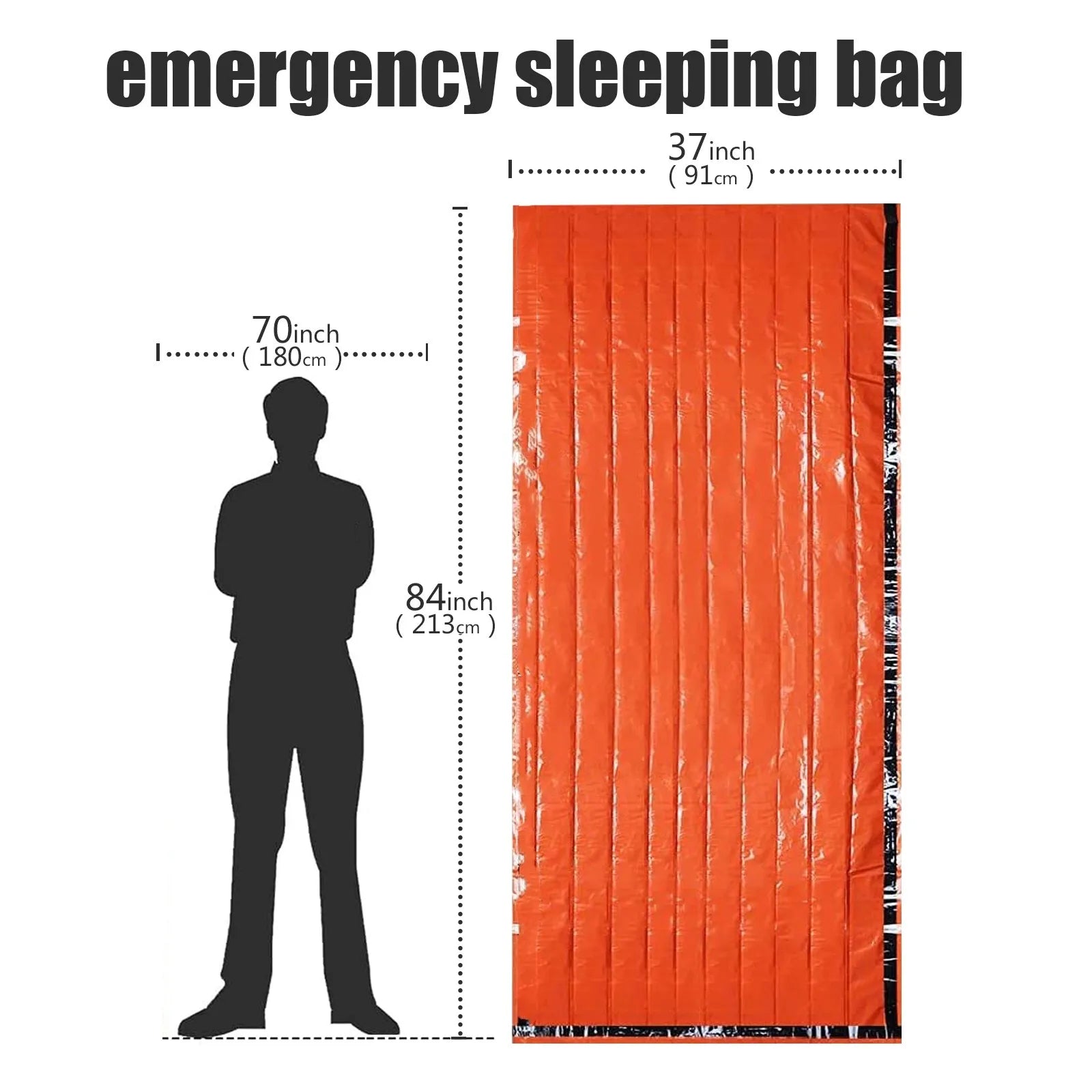 Portable Waterproof Emergency Survival Sleeping Bag Outdoor Edc Camping Gear Thermal Sack First Aid Rescue Kit Mylar Blanket Solmar