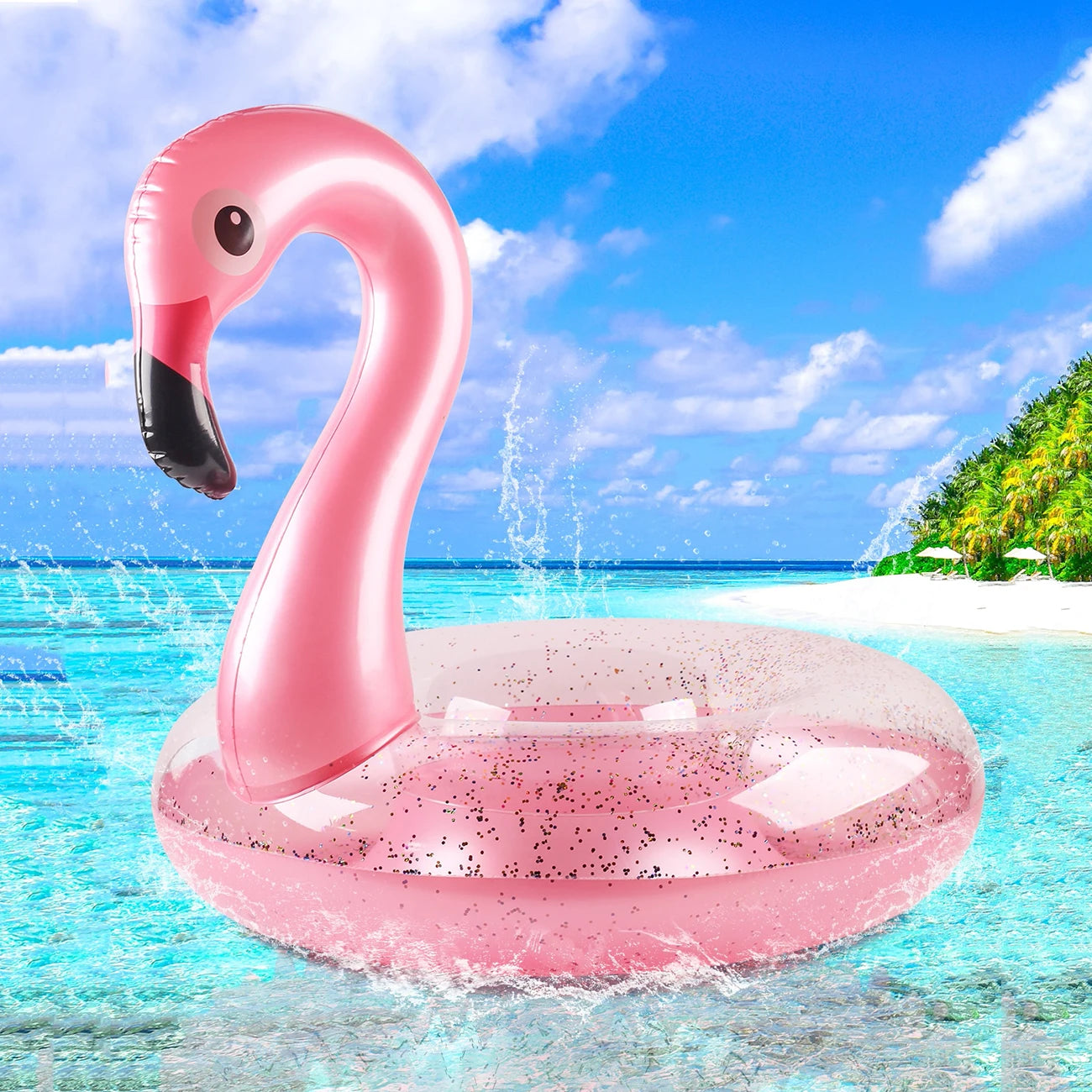 Flamingo Pool Float - Fun Beach Floaties, Inflatable Swimming Pool Tubes Party Toys Summer Pool Raft Lounger for Adults & Kids Solmar