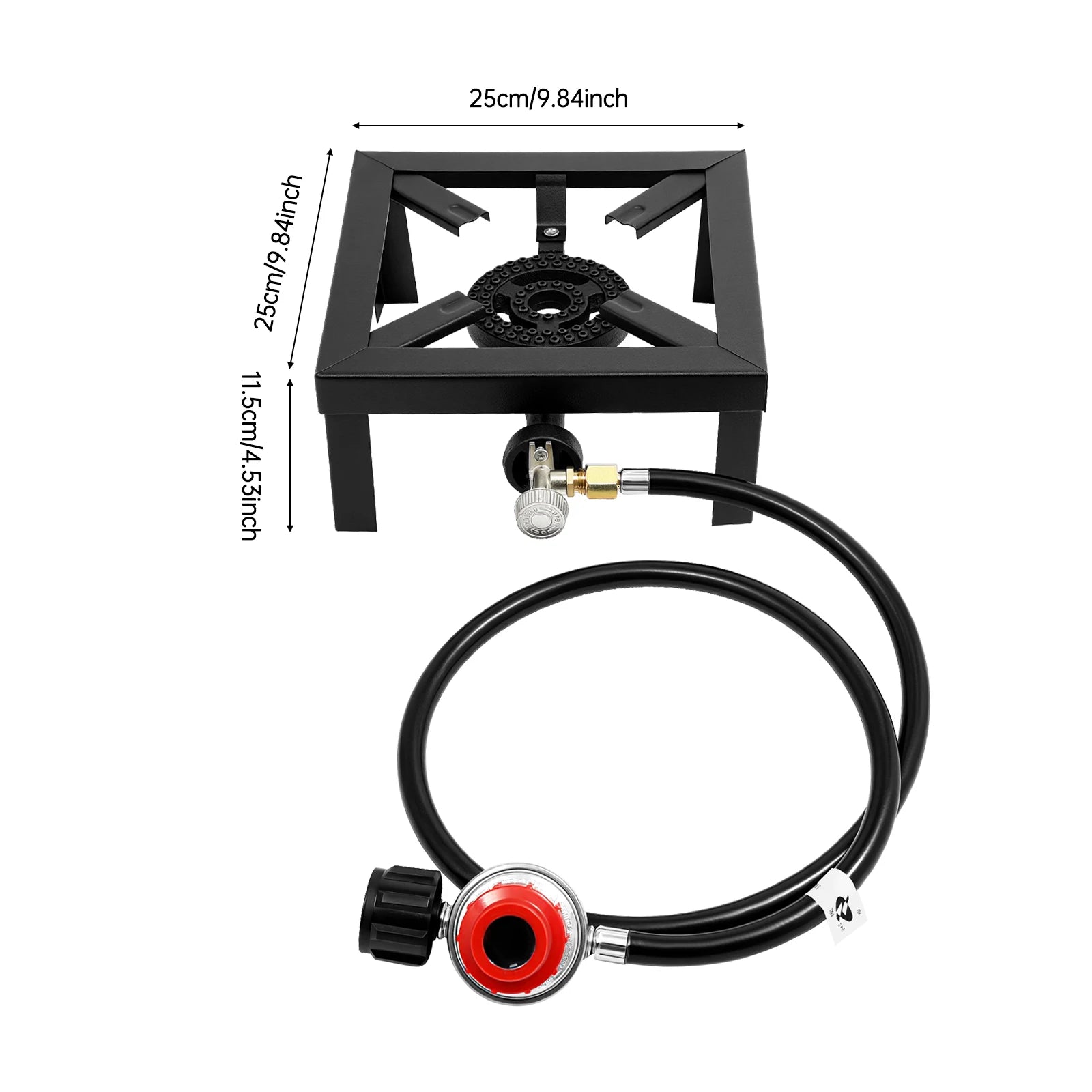 8000W Portable Double Burner Outdoor Gas Stove Propane Cooker with Adjustable 0-10Psi Regulator Hose for Patio Camping, BBQ Solmar