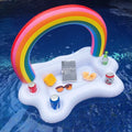 Summer Rainbow Inflatable Toys Beer Drinking Cooler Table Bar Tray Beach Swimming Pool Party Float Inflatable Ring Water Toy Solmar