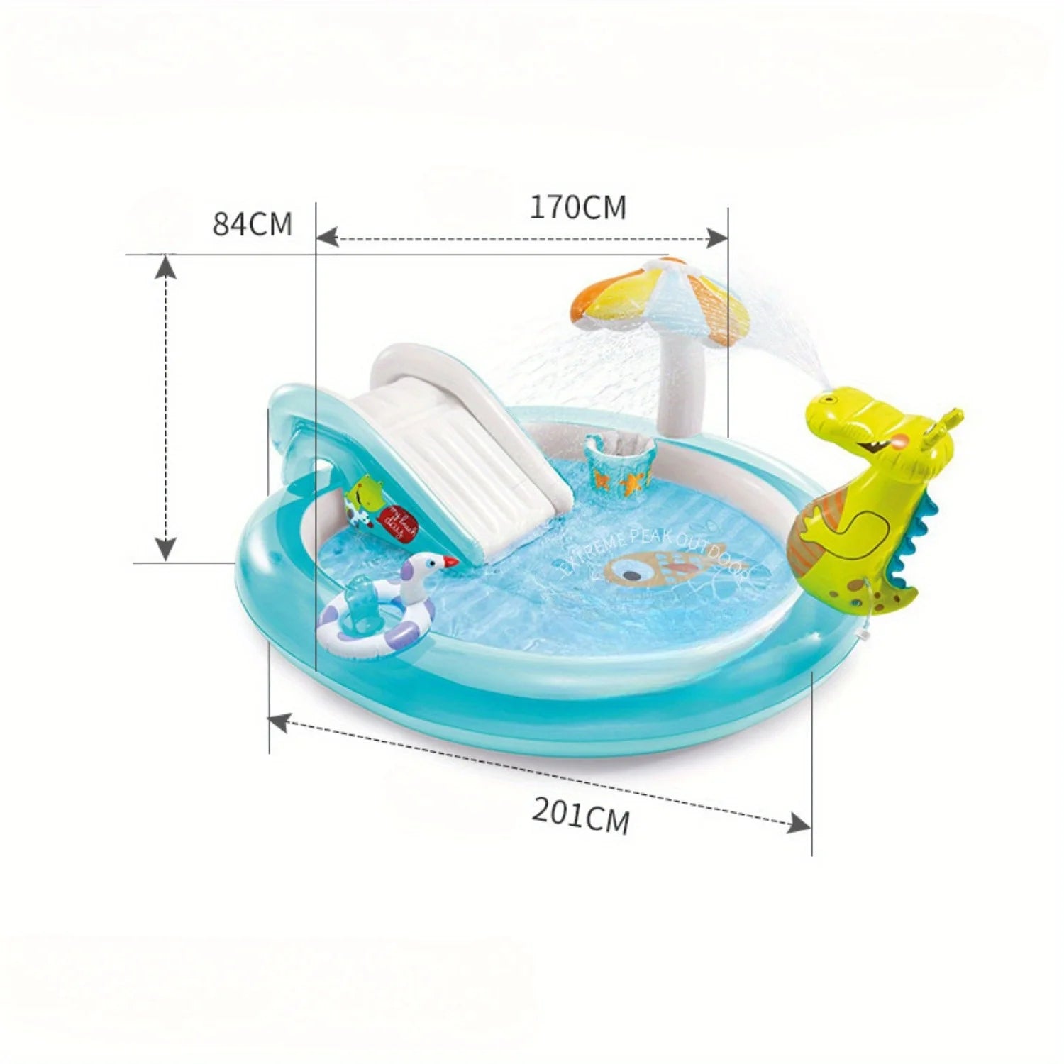 Children's paddling pool, crocodile inflatable pool with slide, crawling pool, fish fishing Solmar
