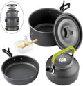 Outdoor camping cookware set aluminum non stick pot portable outdoor tableware cookware cooking pot bowl hiking BBQ picnic Solmar