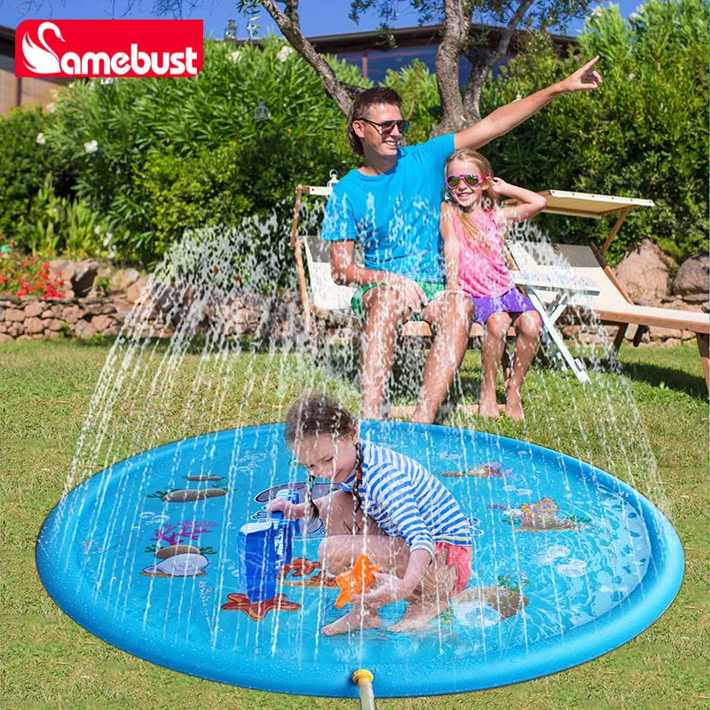 Children Play Spray Mat 100/170cm Beach Inflatable Water Sprinkler Pad Outdoor Game Toy Lawn Swimming Pool Mat Kids Toys Solmar