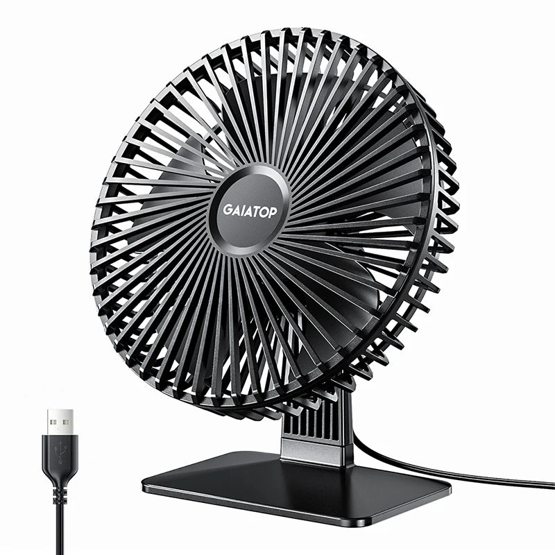 GAIATOP Desk Fan Portable USB Fan 90° Adjustable Cooling Fan Mute 3 Speed Adjustment Ultra Quiet Suitable For Home Desk Office Solmar